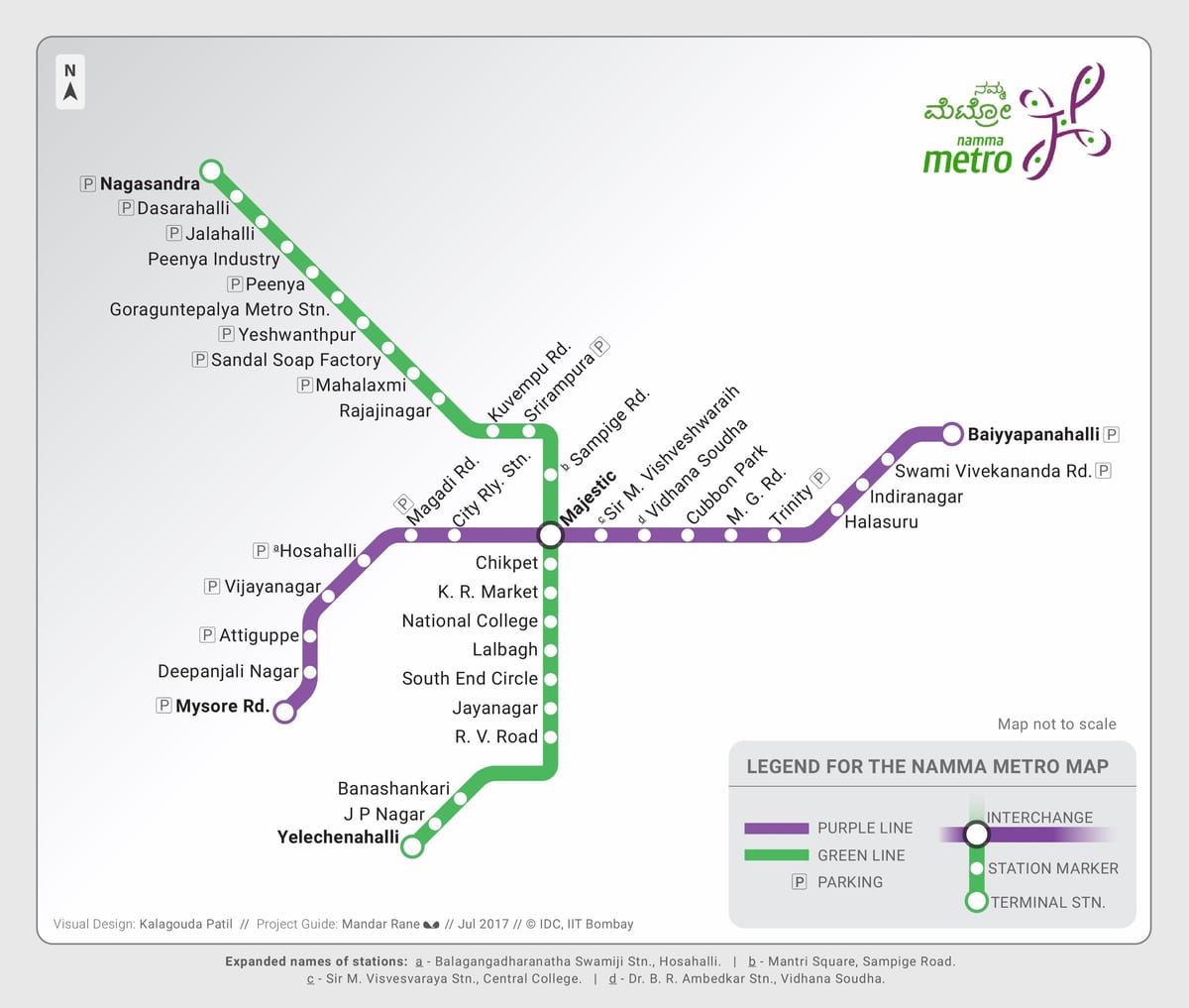 metro roete kaart Bangalore