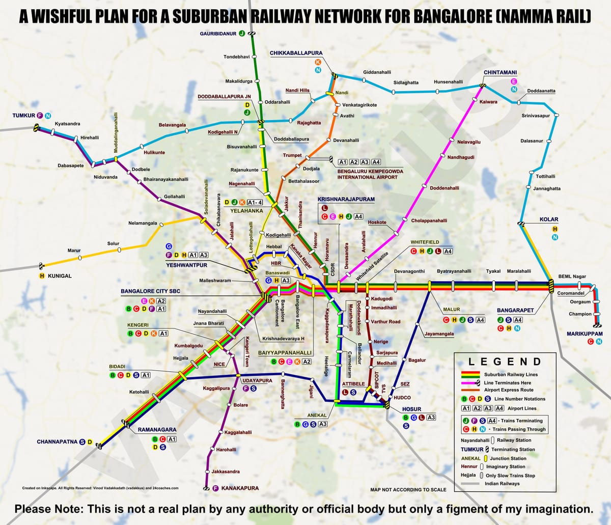 kaart van Bangalore spoorweg stasie