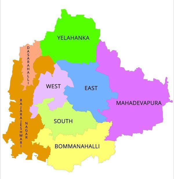Bangalore BBMP wyk kaart