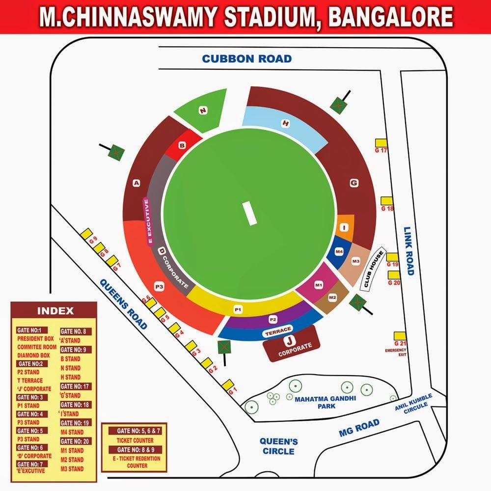 Chinnaswamy stadion sitplek kaart