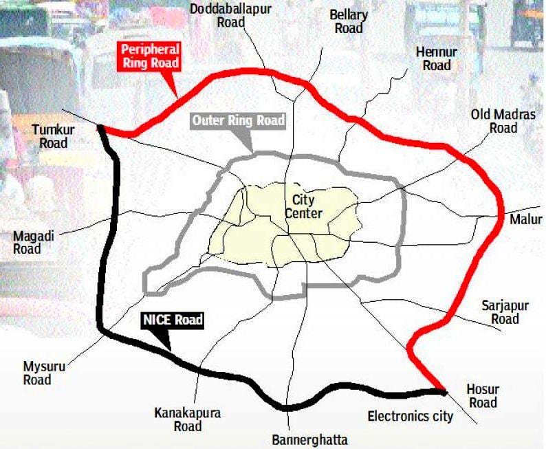Bangalore PRR kaart